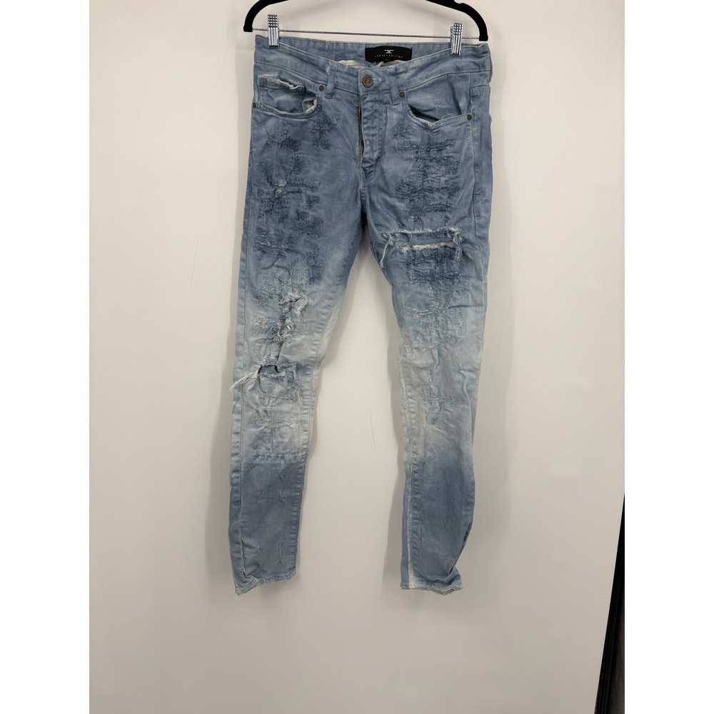 Legacy Edition Distressed Light Wash Slim sean Fit Jeans Mens 32x32
